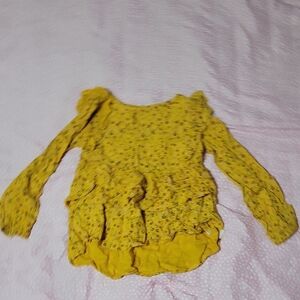 BCBGirls Mustard Floral Kids Blouse